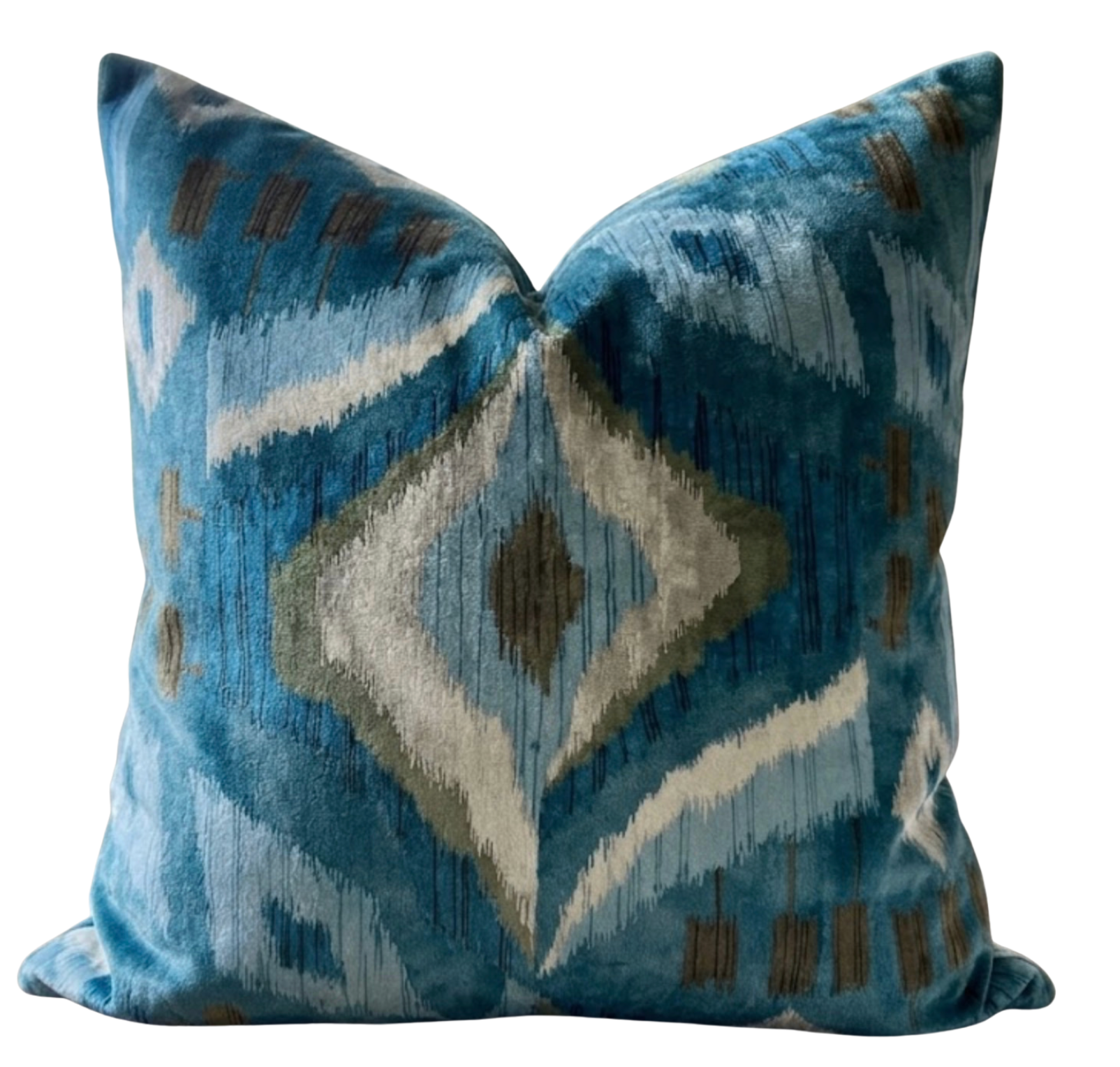 Artesian Velvet Pillow Cover in Mineral Blue, Thibaut Pillows