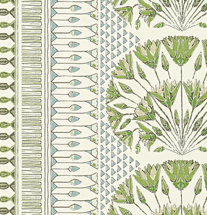 Cairo Pillow Cover in Green, Thibaut Pillows