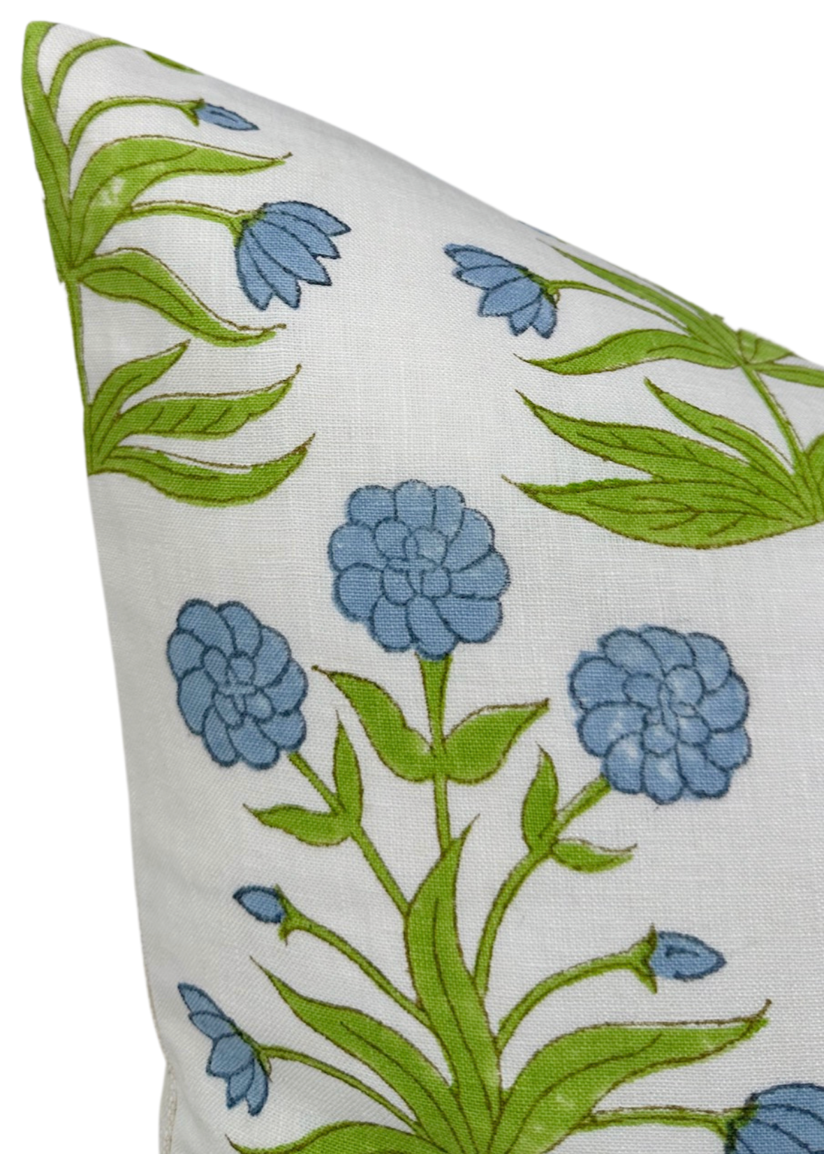 Mughal Pillow Cover in Sky Blue and Pistachio, Schumacher Textiles