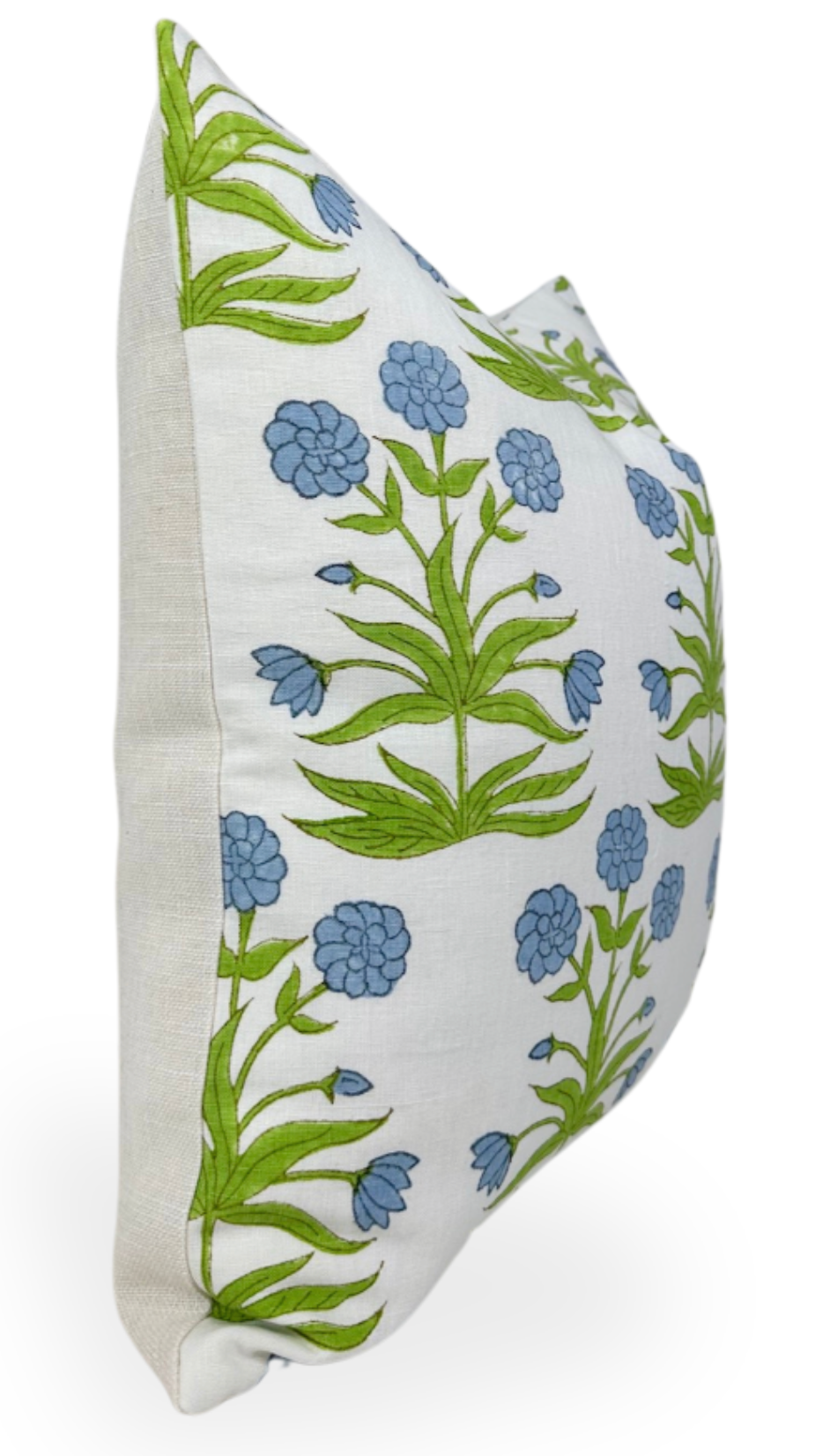 Mughal Pillow Cover in Sky Blue and Pistachio, Schumacher Textiles