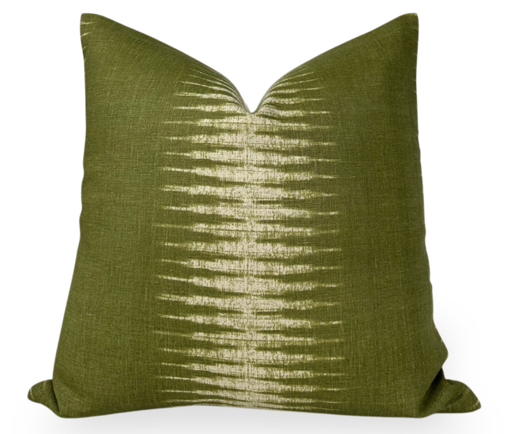 Ikat Pillow Cover in Olive Green, Peter Dunham Textiles