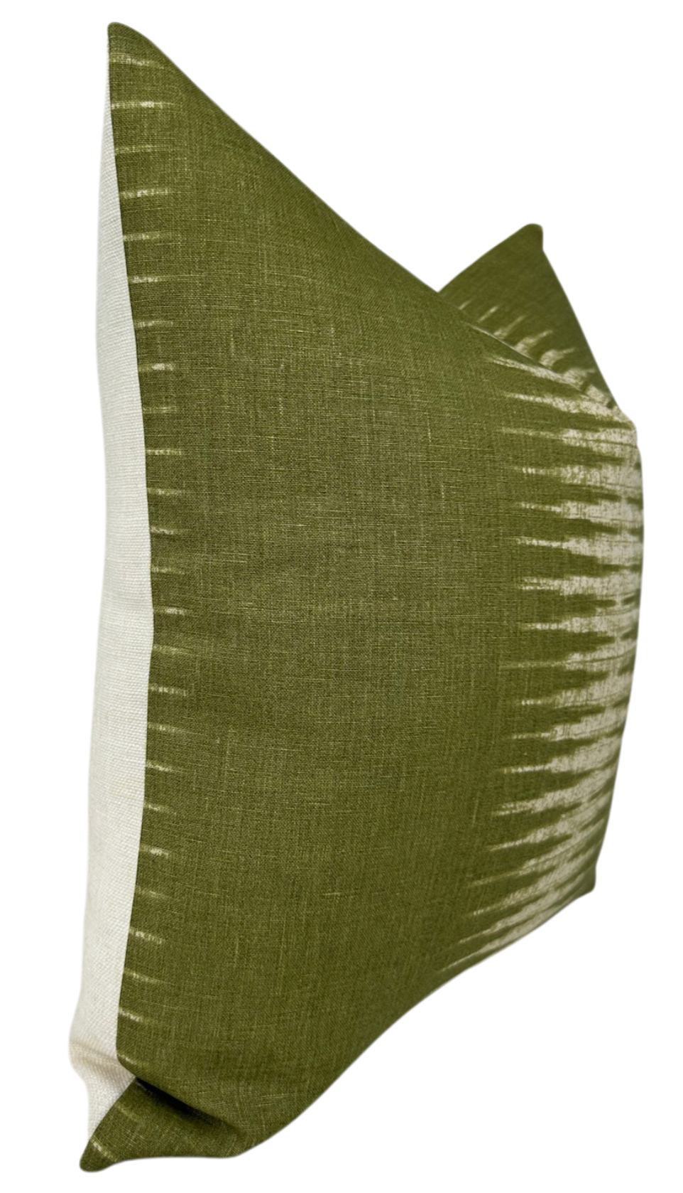 Ikat Pillow Cover in Olive Green, Peter Dunham Textiles