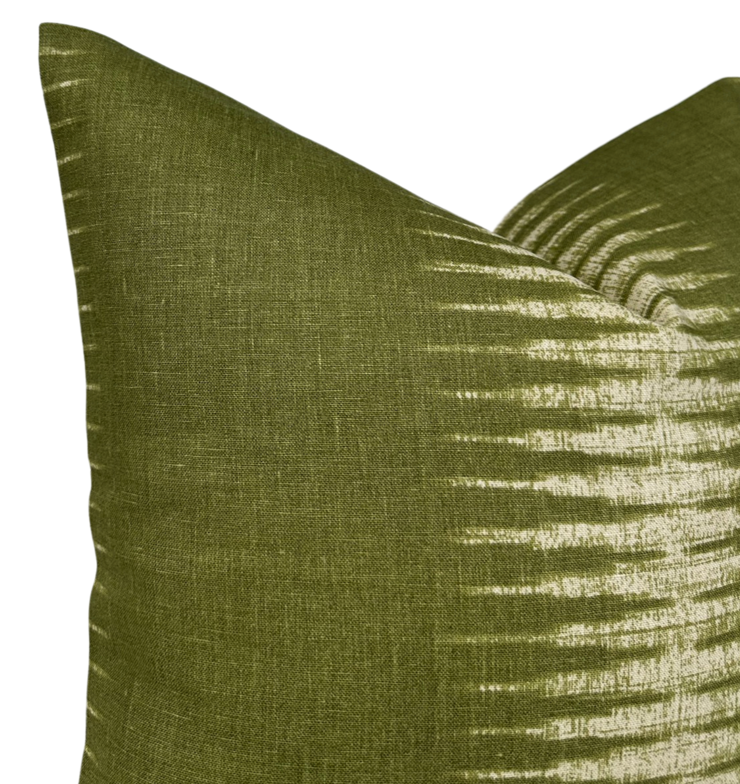 Ikat Pillow Cover in Olive Green, Peter Dunham Textiles