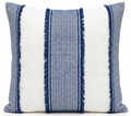Tulum Casement Embroidered Pillow Cover in Blue, Schumacher Textiles