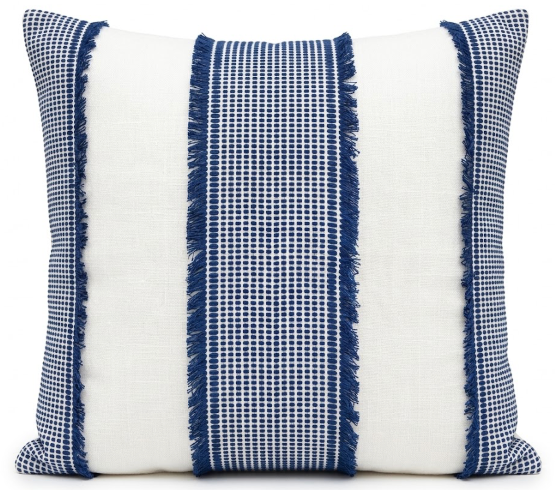 Tulum Casement Embroidered Pillow Cover in Blue, Schumacher Textiles