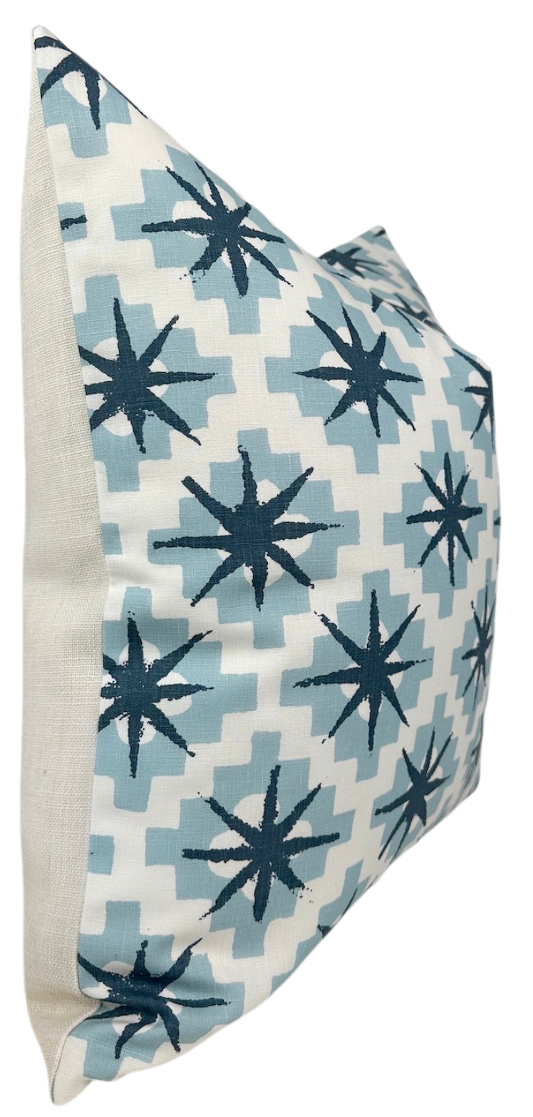 Starburst Pillow Cover in North Blue/Blue, Peter Dunham Textiles