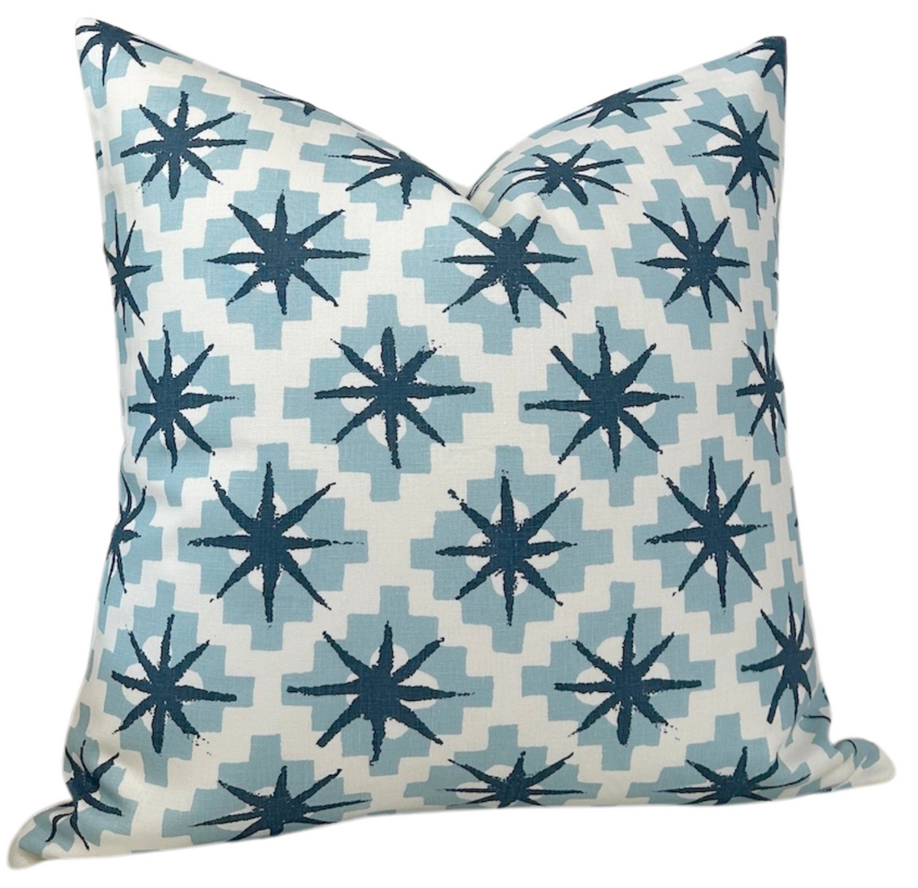Starburst Pillow Cover in North Blue/Blue, Peter Dunham Textiles