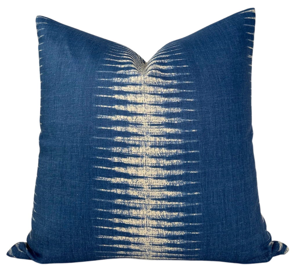 Ikat Pillow Cover in Indigo Blue, Peter Dunham Textiles