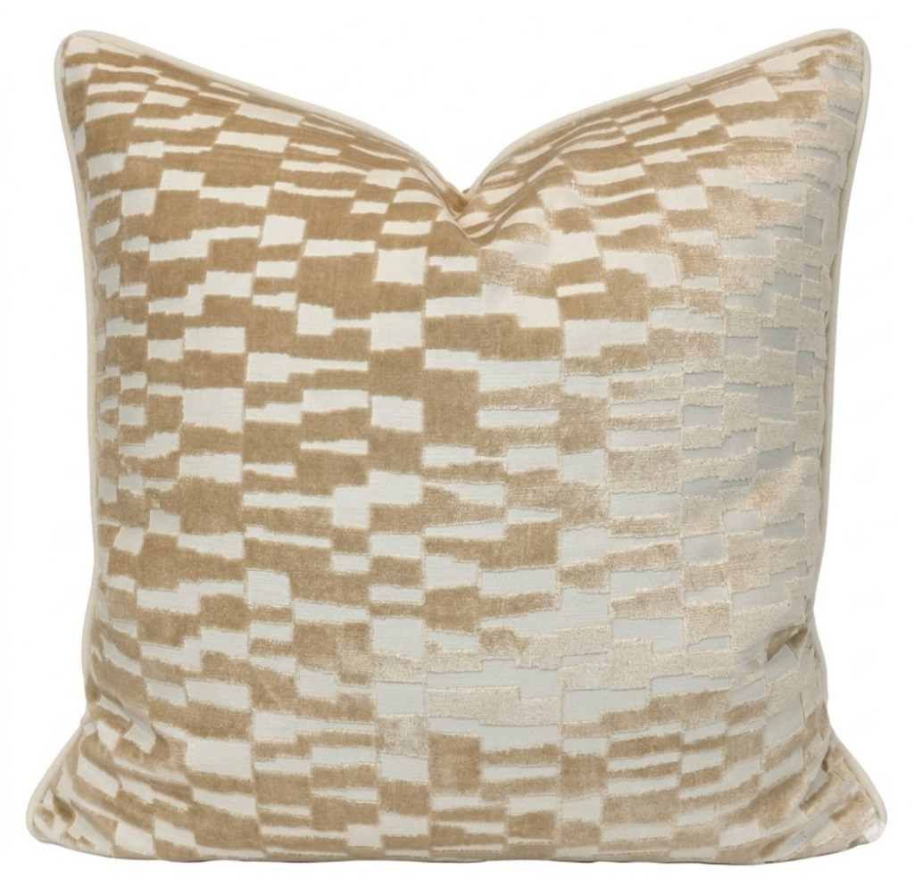 Mod Velvet Pillow Cover in Tan Brown
