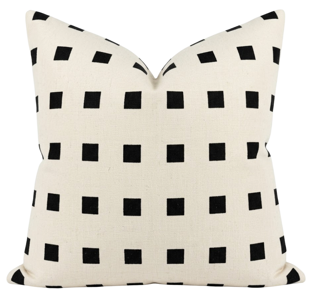 Chalet Embroidered Pillow Cover in Ivory + Black, Kelly Wearstler Textiles