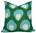 Bukhara Outdoor Pillow Cover in Green/Blue, Indoor Outdoor Pillows, Peter Dunham Textiles