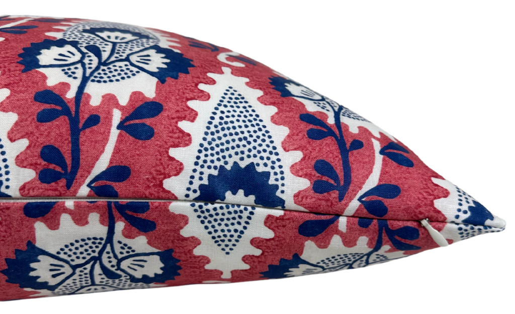 Cornwall Floral Pillow Cover in Red, Thibaut Pillows