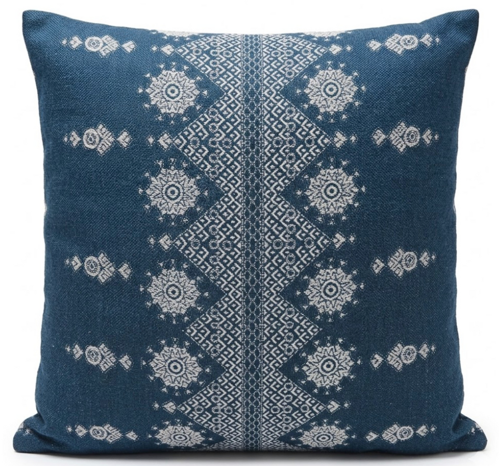 Carmania Pillow Cover in Indigo, Indoor Outdoor Pillows, Peter Dunham Textiles