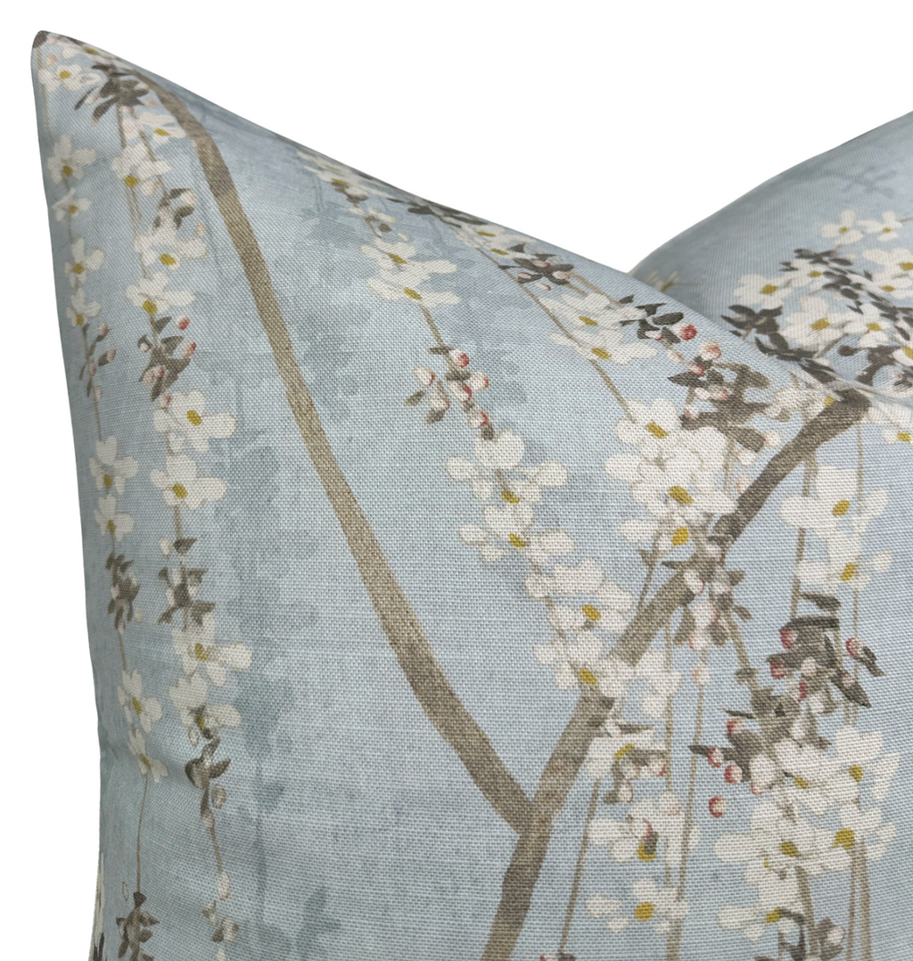 Weeping Blossom Pillow Cover in Blue, Thibaut Pillows