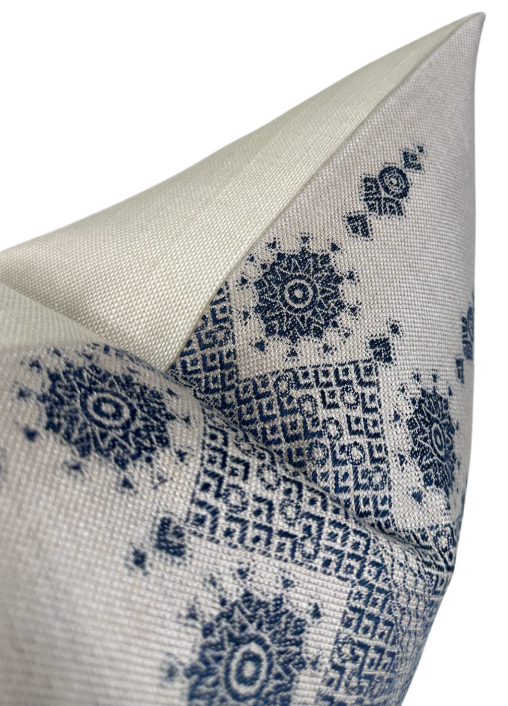 Carmania Pillow Cover in Indigo on Natural, Indoor Outdoor Pillows, Peter Dunham Textiles