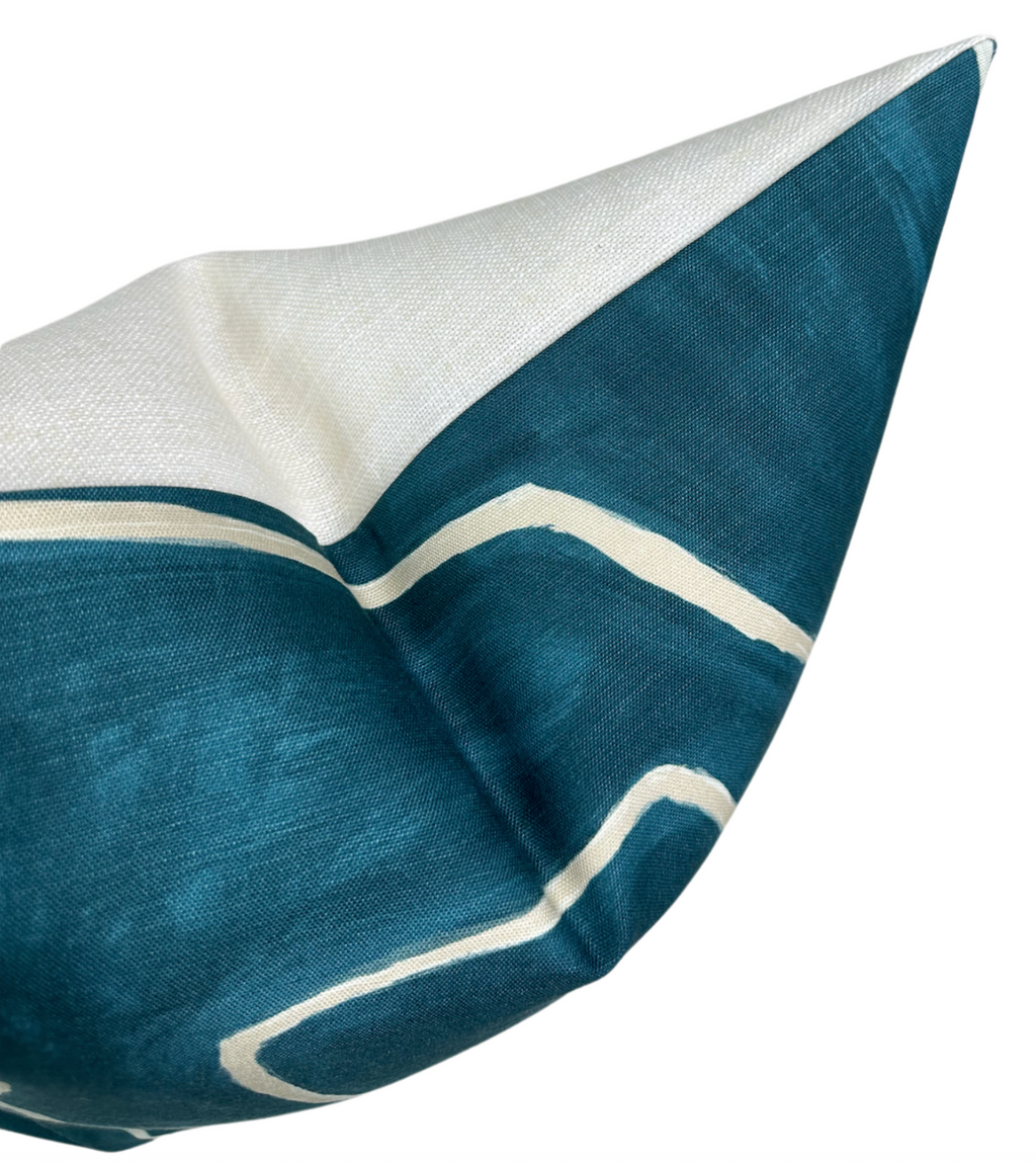 Graffito Pillow Cover in Teal Pearl, Kelly Wearstler Textiles