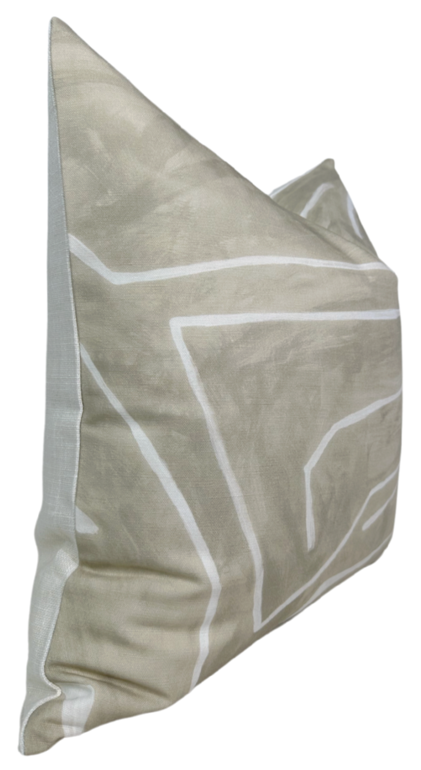 Graffito Pillow Cover in Beige Ivory, Kelly Wearstler Textiles