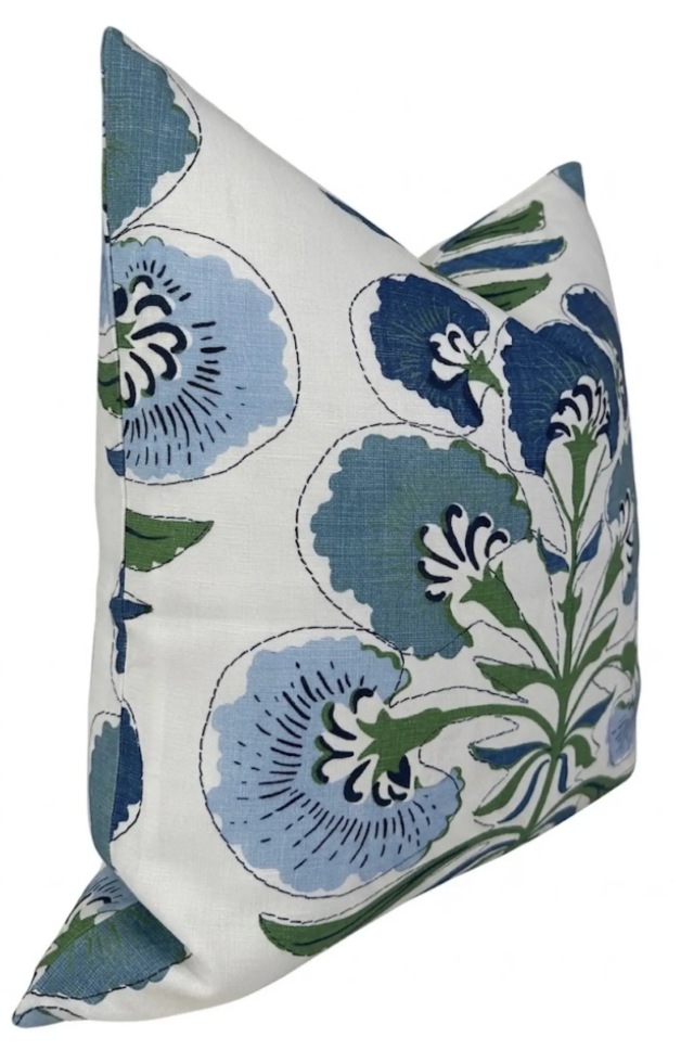 Tybee Tree Pillow Cover in Blue + Green, Thibaut Pillows