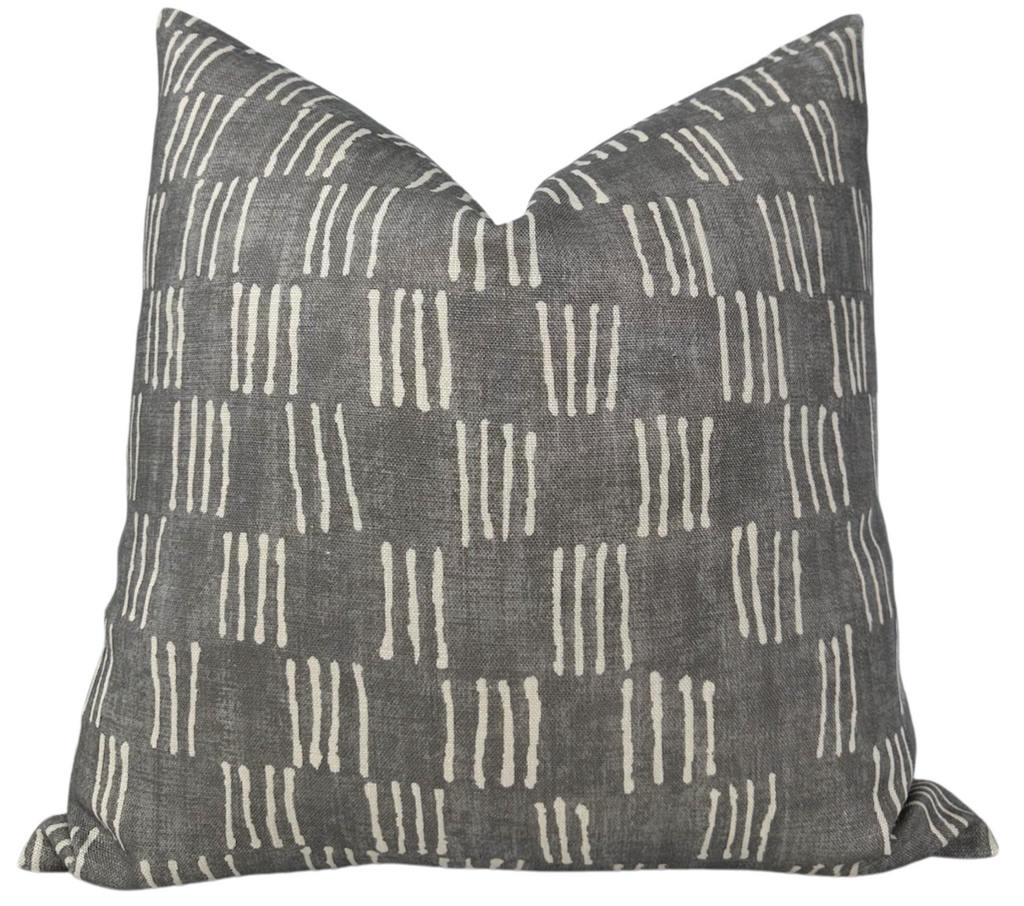 Matchsticks Pillow Cover in Pebble Grey, George Spencer Textiles