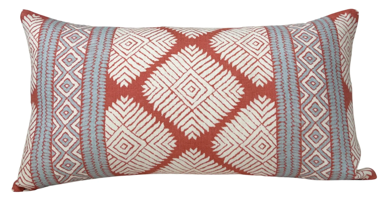 Austin Pillow Cover in Coral, Thibaut Pillows