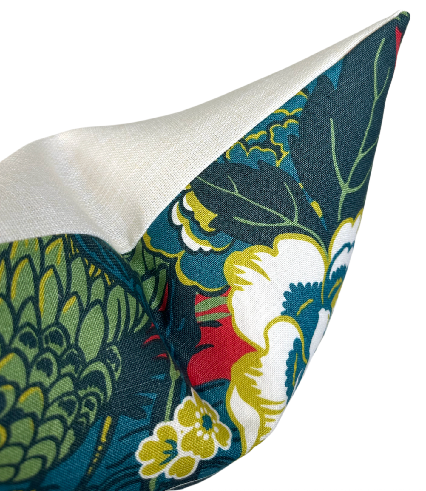 Shanghai Peacock Pillow Cover in Cerise, Schumacher Textiles