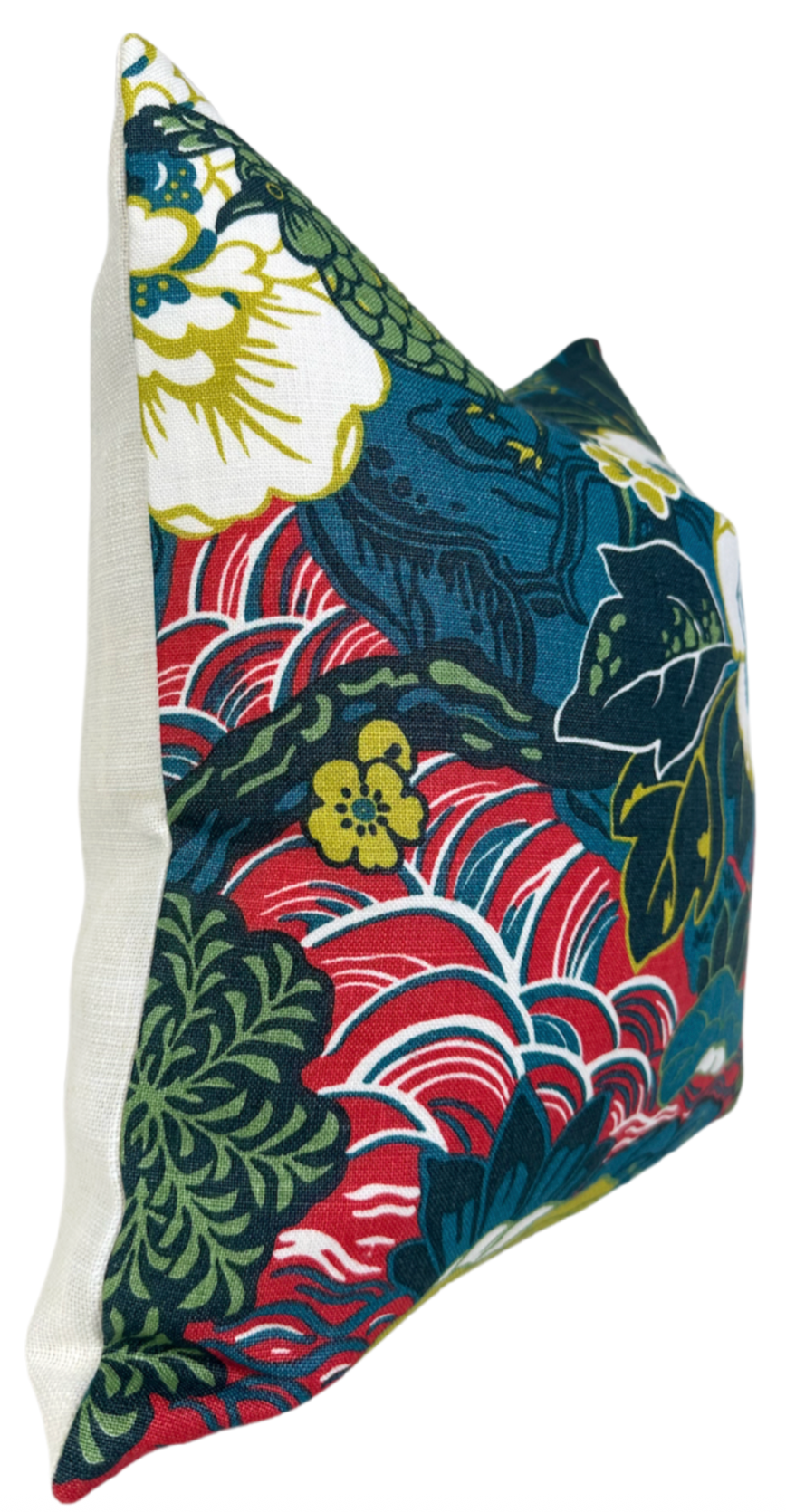 Shanghai Peacock Pillow Cover in Cerise, Schumacher Textiles