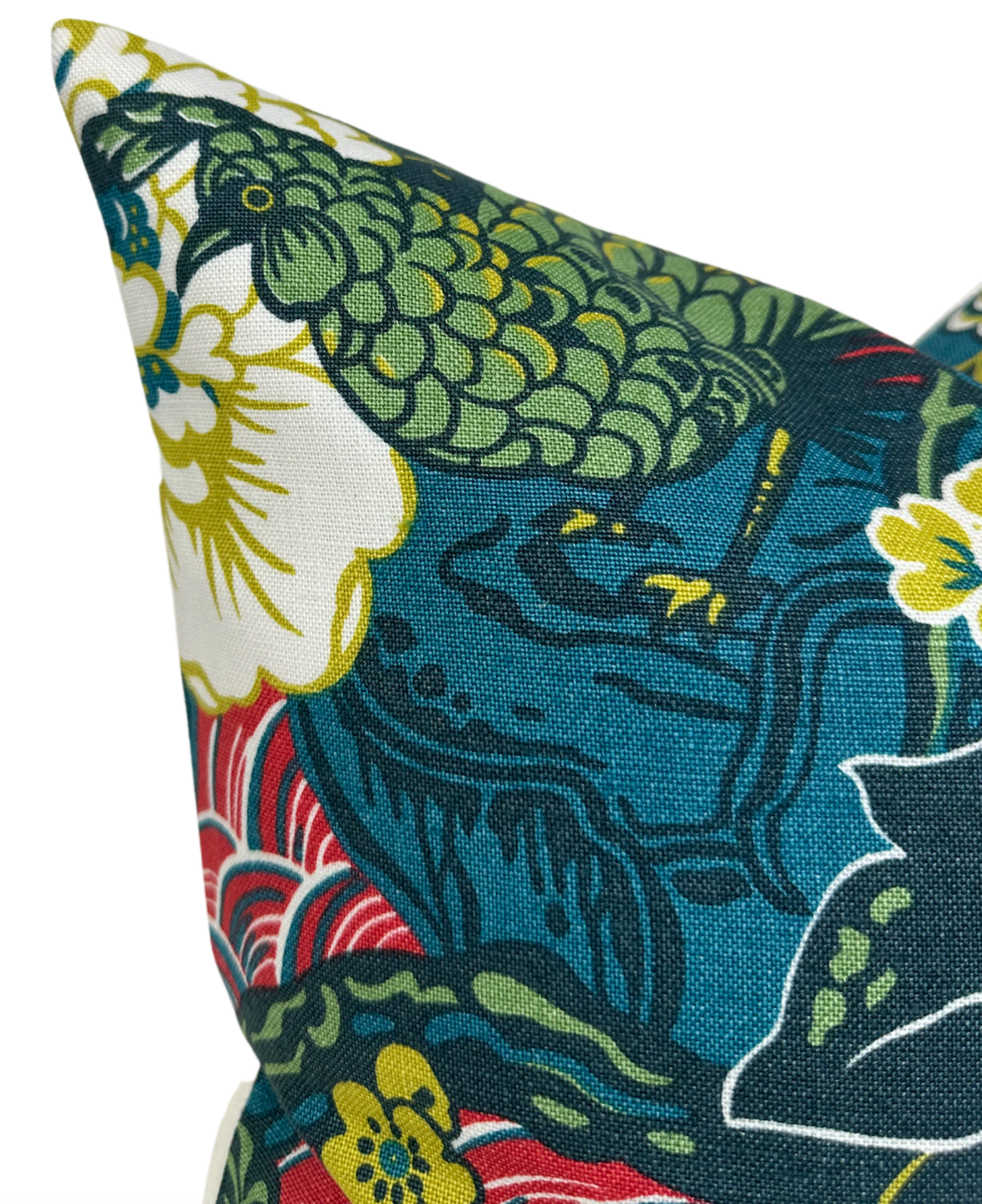 Shanghai Peacock Pillow Cover in Cerise, Schumacher Textiles