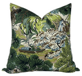Pagoda Pillow Cover in Green + Brown, Thibaut Pillows