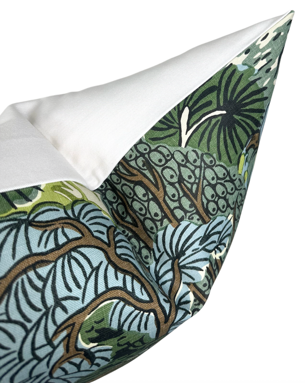 Pagoda Pillow Cover in Green + Brown, Thibaut Pillows