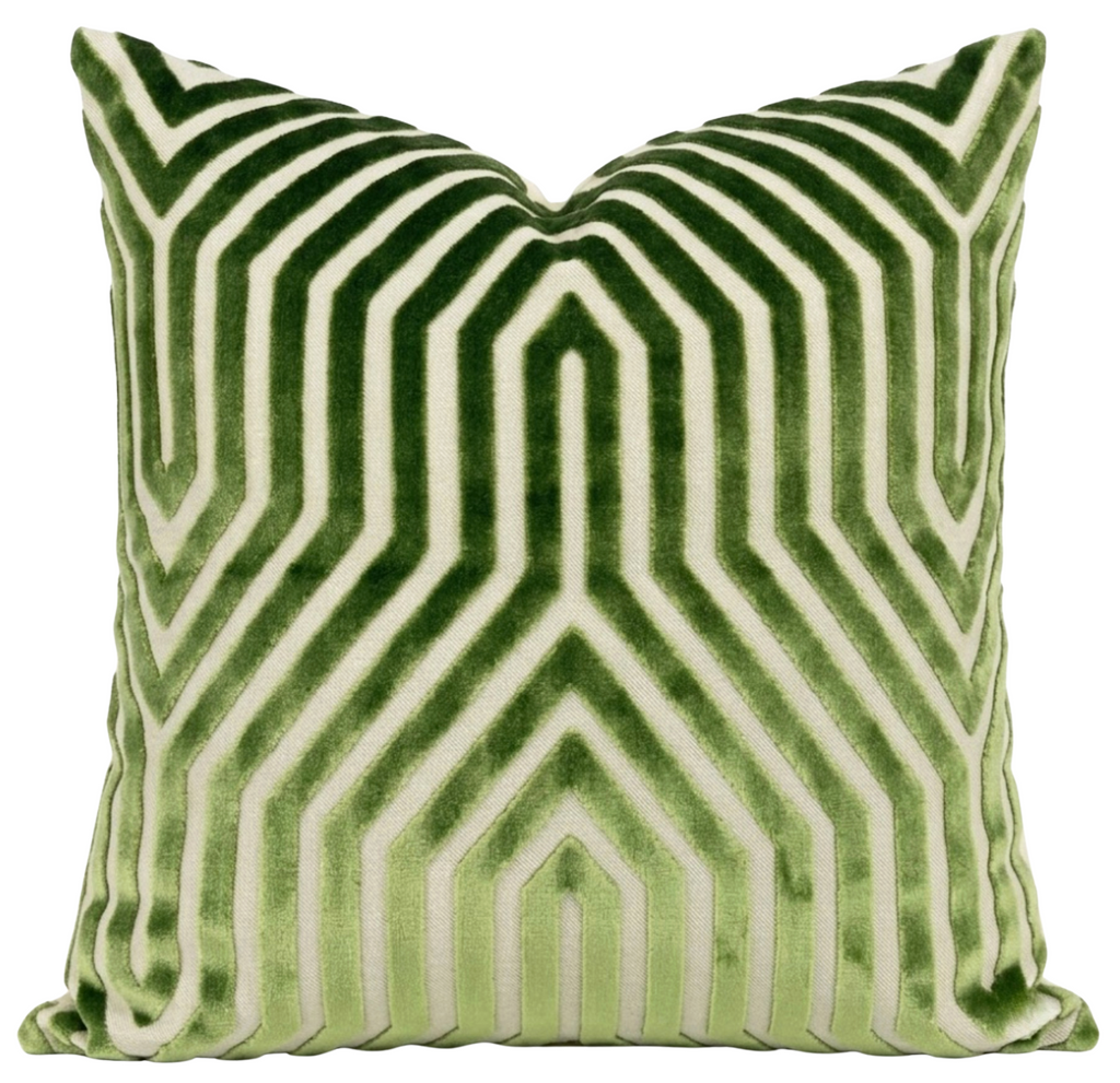 Vanderbilt Pillow Cover in Lettuce Green, Schumacher Textiles