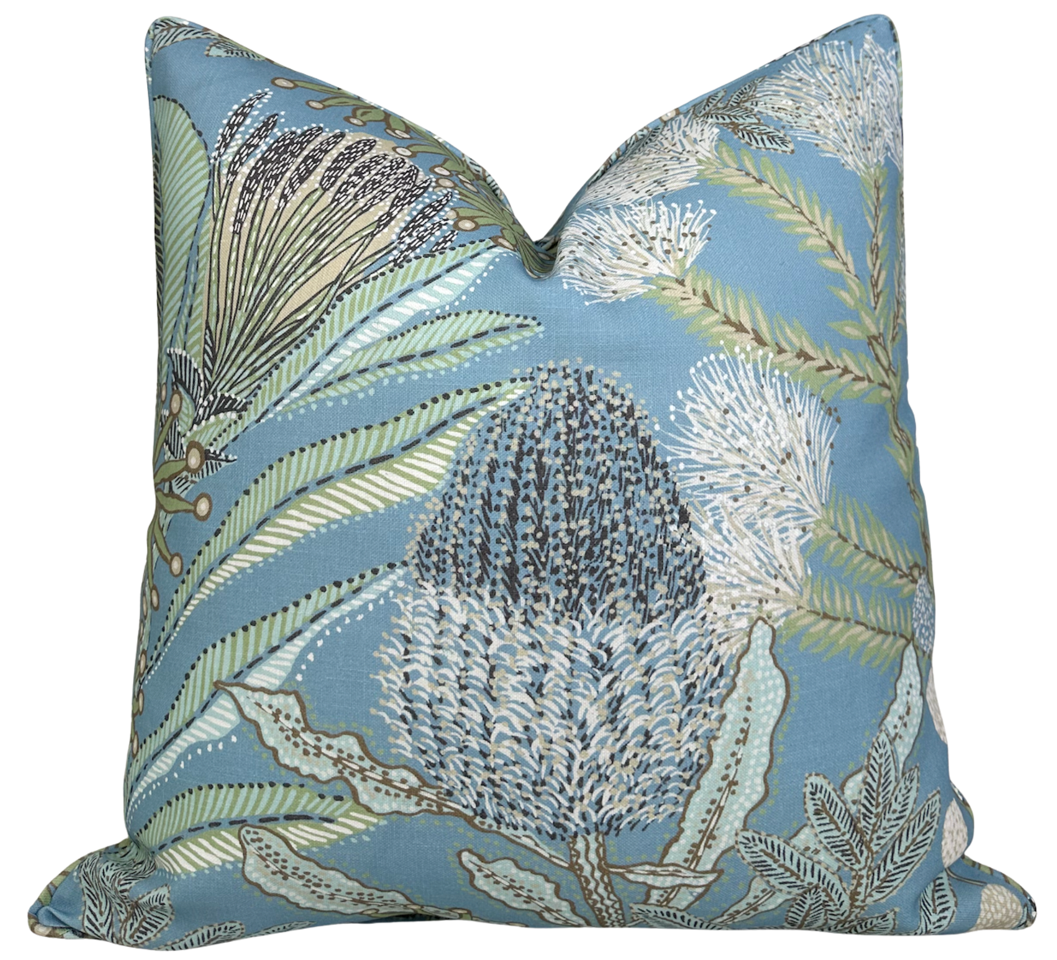 Protea Performance Pillow Cover in Spa Blue, Thibaut Pillows