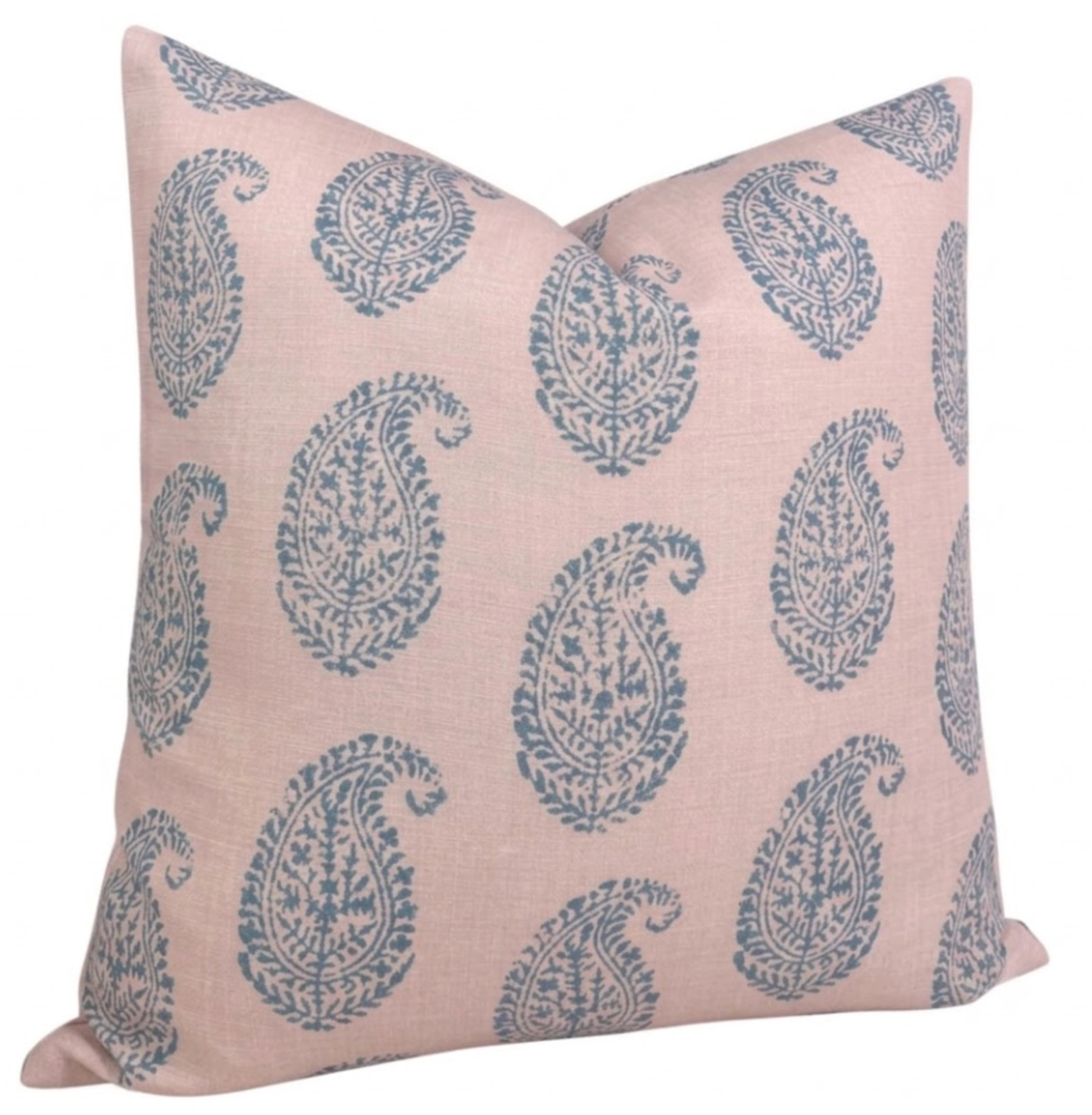 Kashmir Paisley Pillow Cover in Pink + Blue, Peter Dunham Textiles