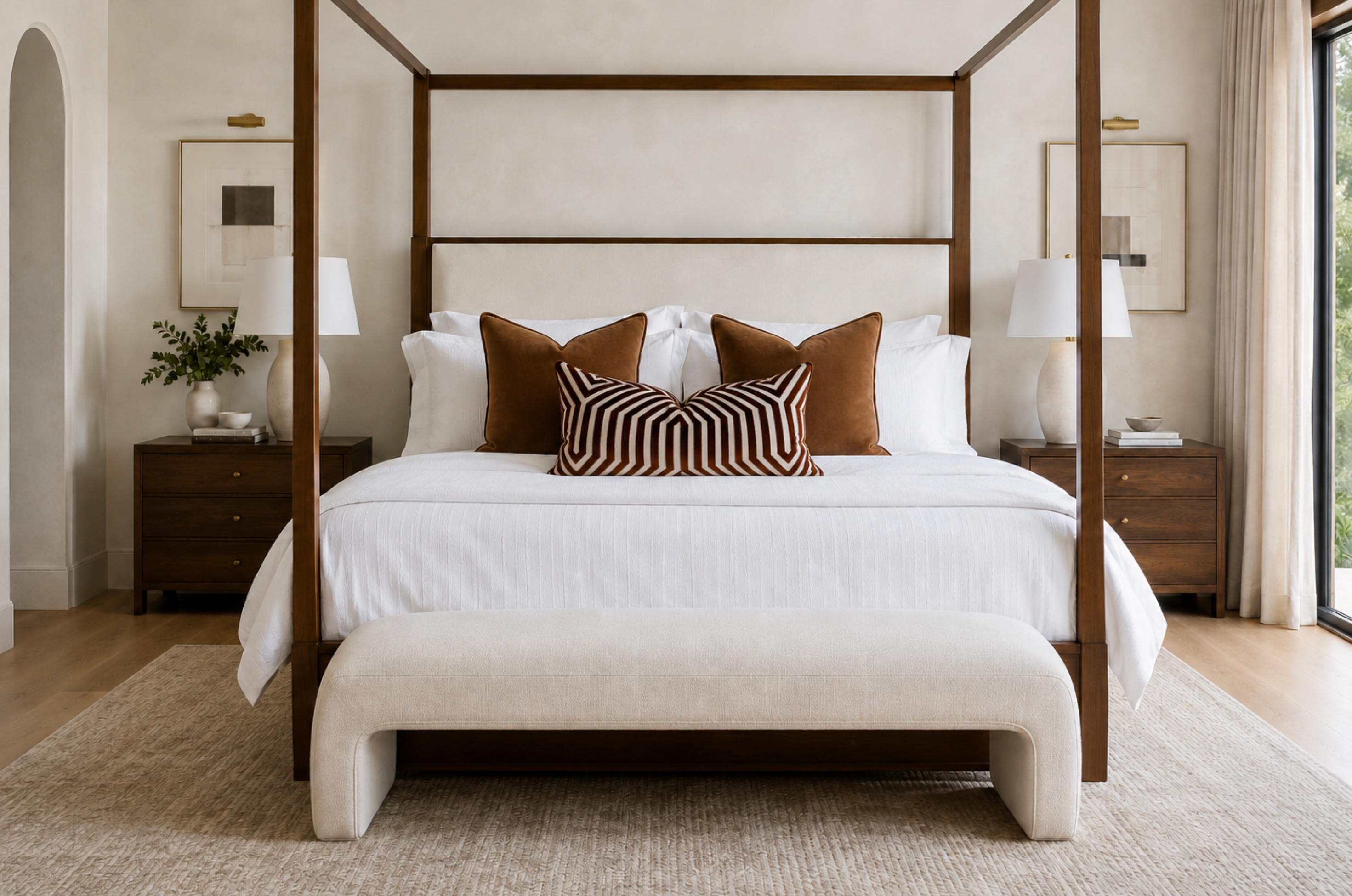 Vanderbilt Pillow Cover in Russet, Schumacher Textiles