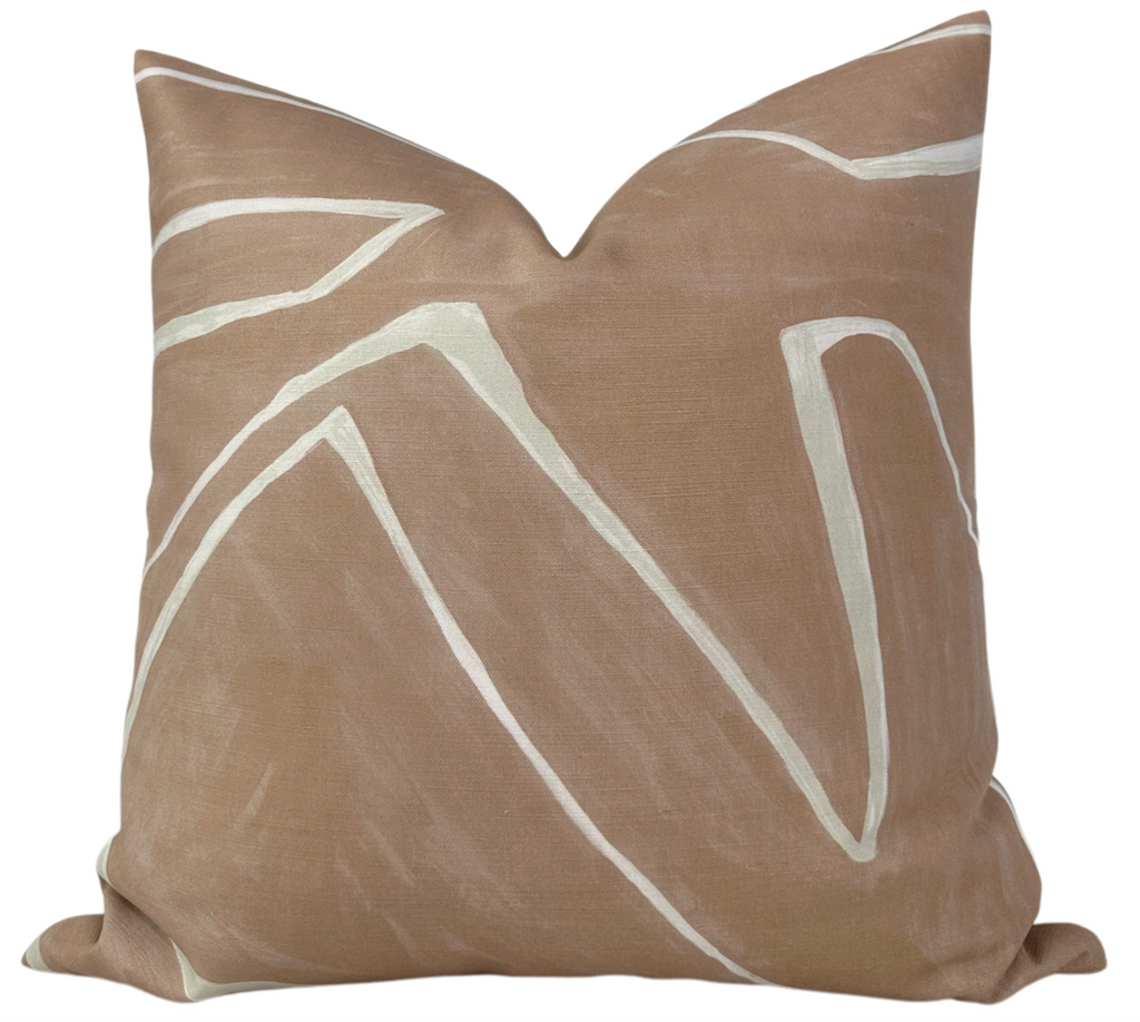 Graffito Pillow Cover in Salmon Cream, Kelly Wearstler Textiles