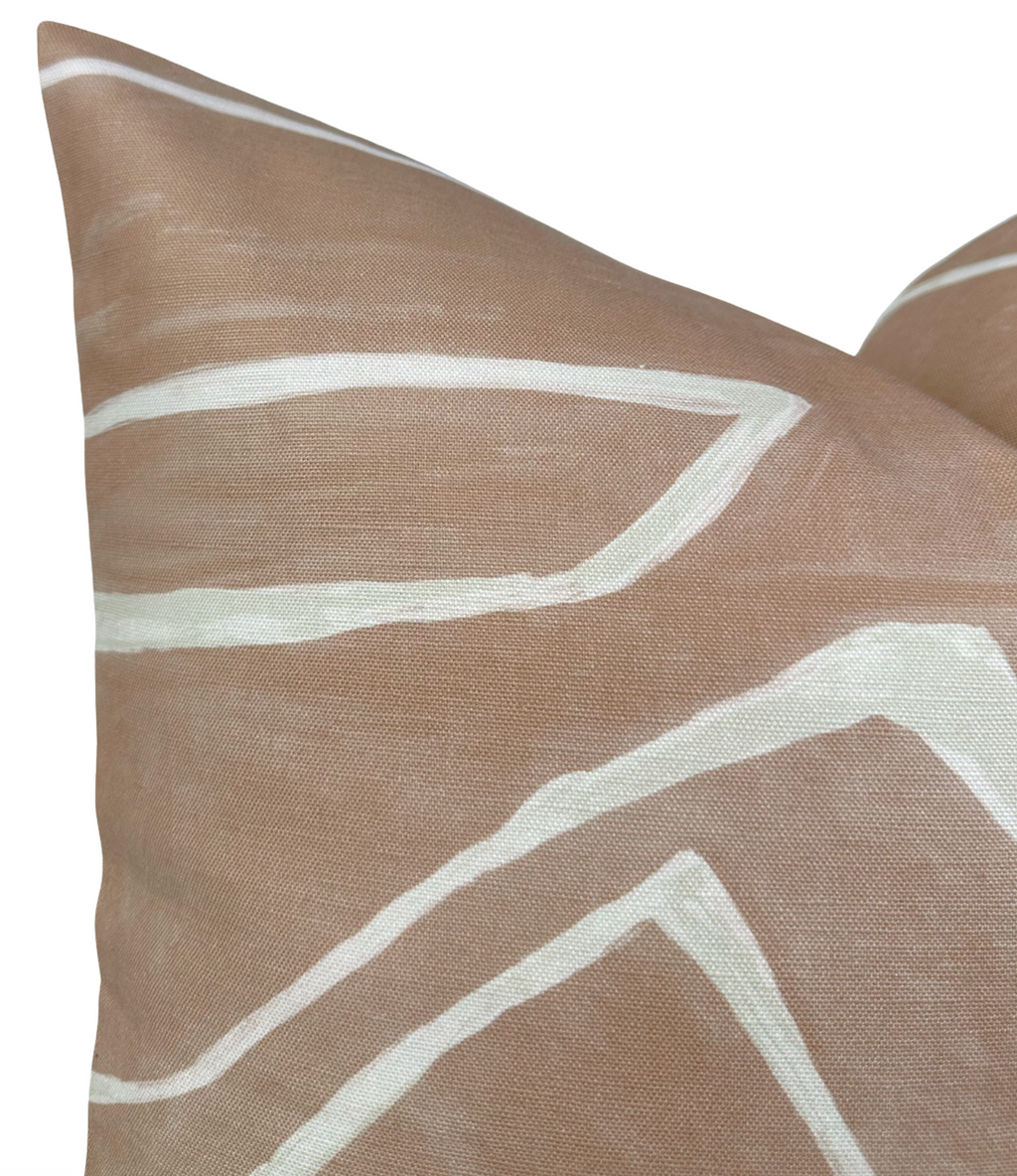 Graffito Pillow Cover in Salmon Cream, Kelly Wearstler Textiles