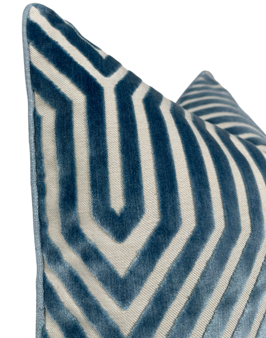 Vanderbilt Velvet Pillow Cover in Marine Blue, Schumacher Textiles