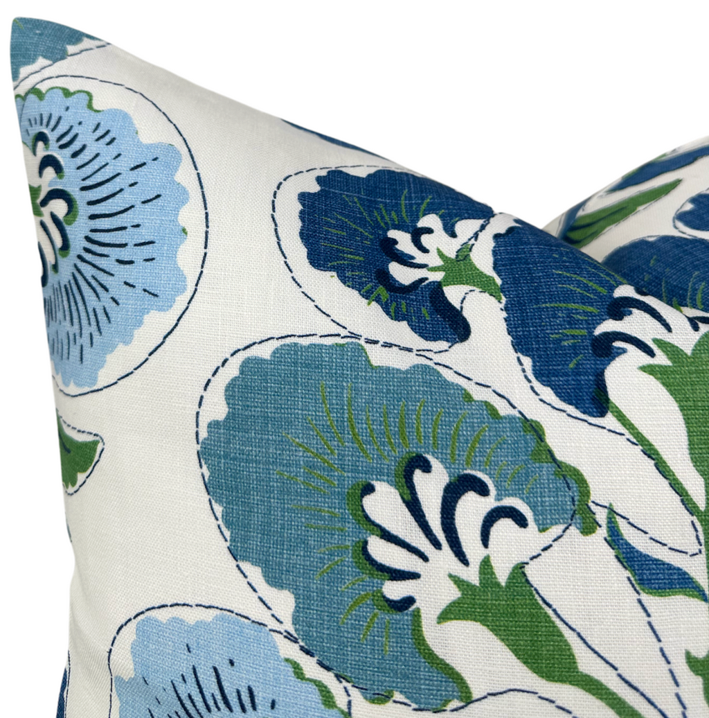 Tybee Tree Pillow Cover in Blue + Green, Thibaut Pillows