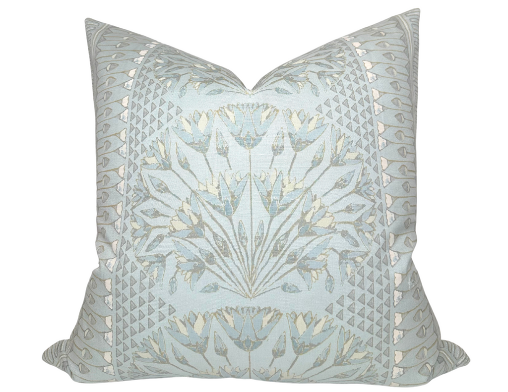 Cairo Pillow Cover in Spa Blue, Thibaut Pillows