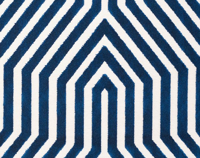Vanderbilt Velvet Pillow Cover in Navy Blue, Schumacher Textiles