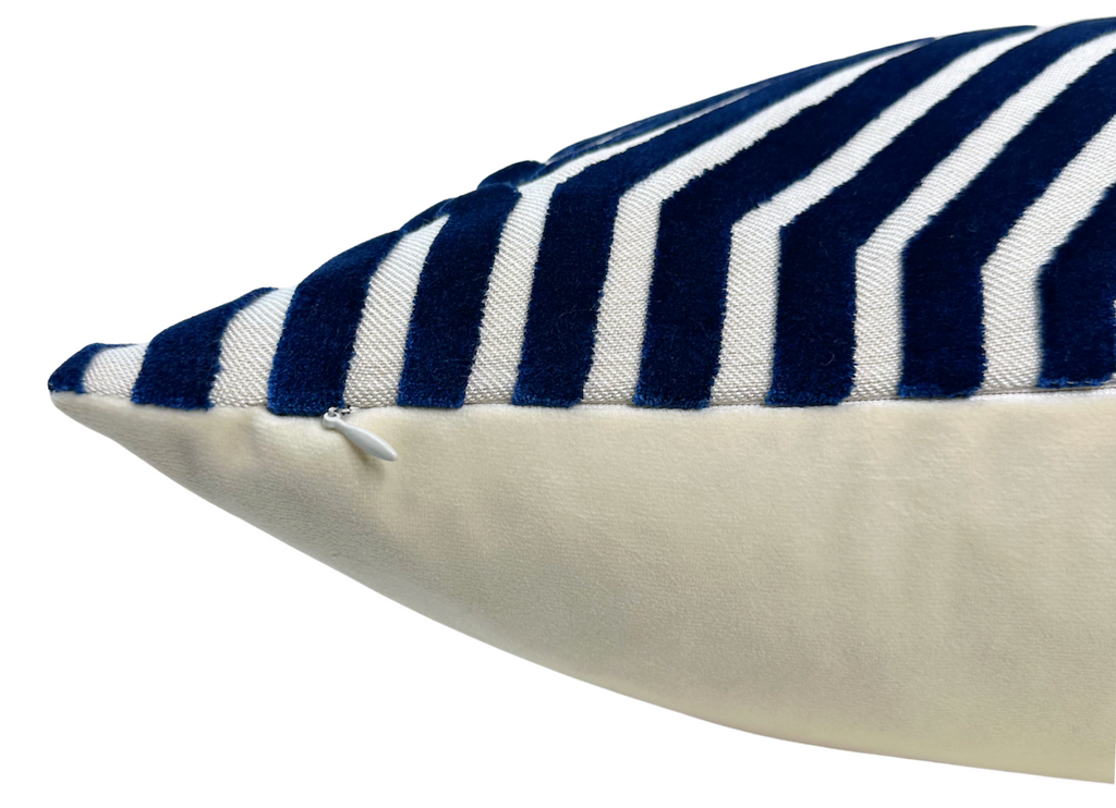 Vanderbilt Velvet Pillow Cover in Navy Blue, Schumacher Textiles