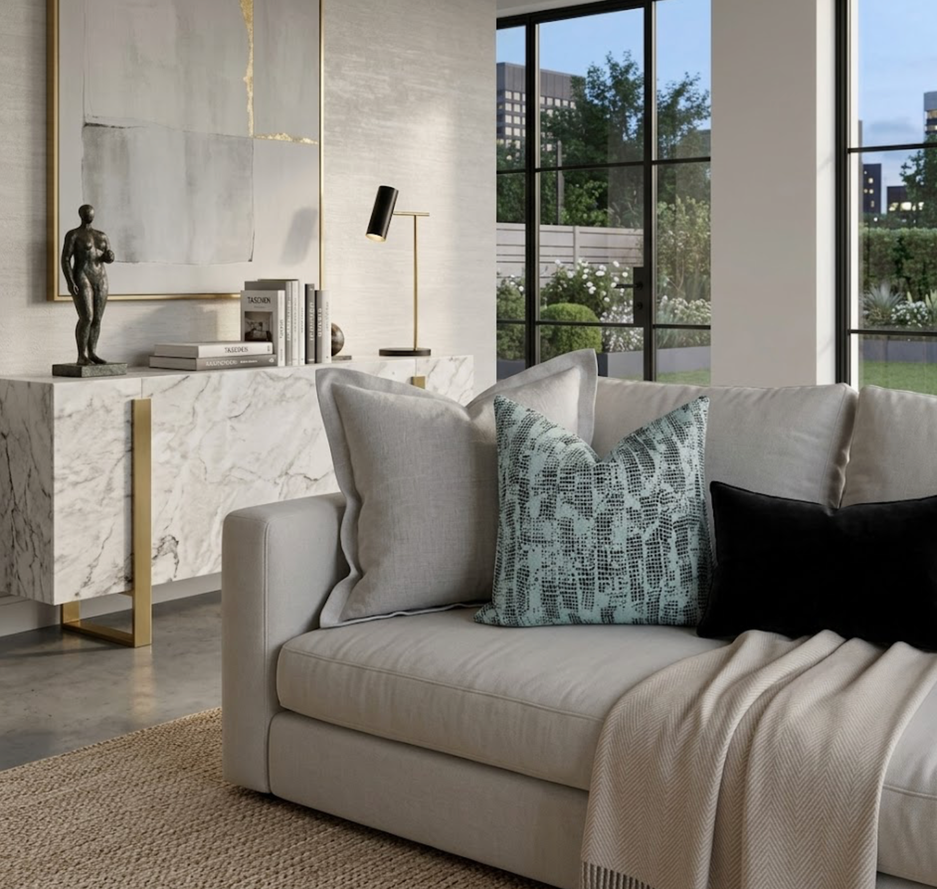 Verse Pillow Cover in Ice Onyx, Kelly Wearstler Textiles