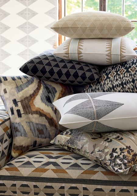 Artesian Velvet Pillow Cover in Birch, Thibaut Pillows
