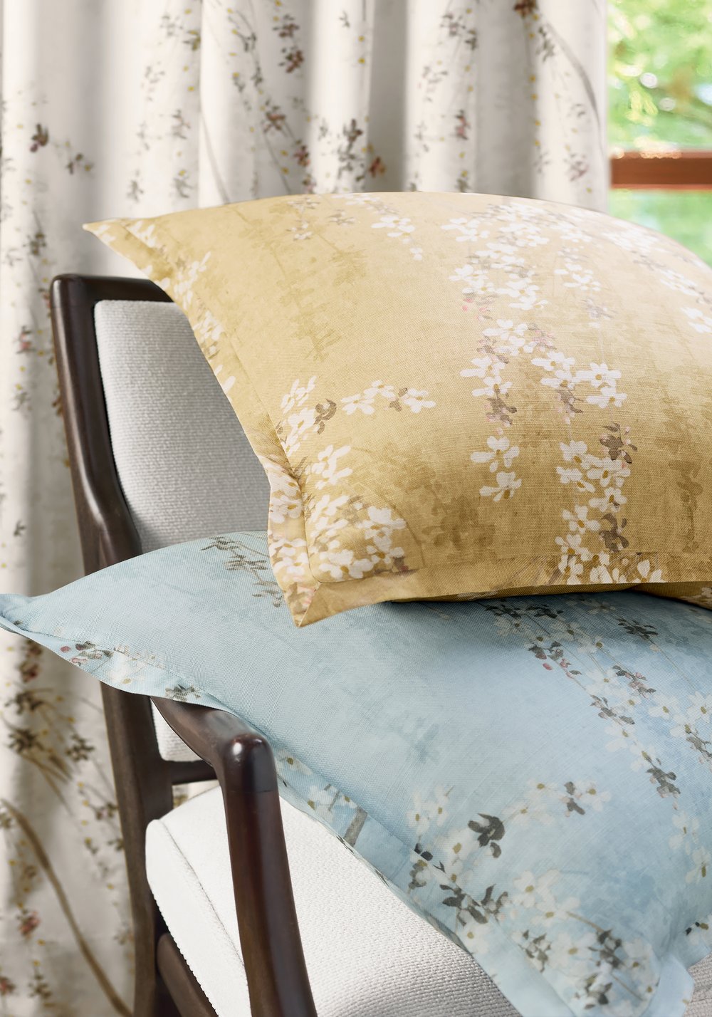 Weeping Blossom Pillow Cover in Blue, Thibaut Pillows
