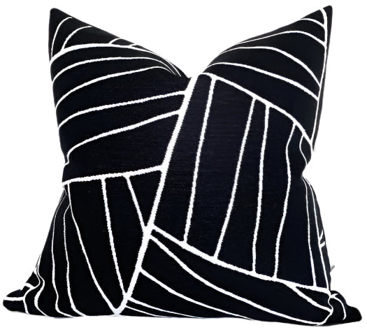 Jordan Woven Pillow Cover in Black, Thibaut Pillows