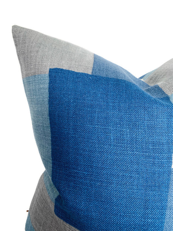 Collage Pillow Cover in Indigo Gray, Peter Dunham Textiles