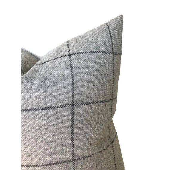 Bancroft Wool Pillow Cover in Fog Grey, Schumacher Textiles