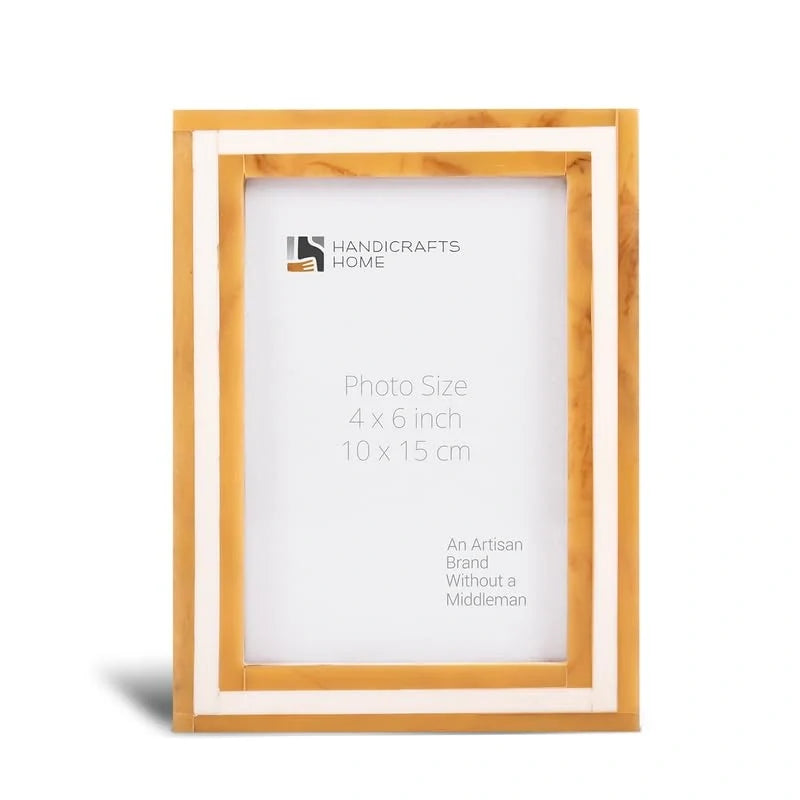Picture Frame Avant Amber Collection Resin Inlay Orange & White – 4x6, 5x7 & 8x10"