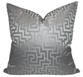 Greek Key Pillow Cover in Silver