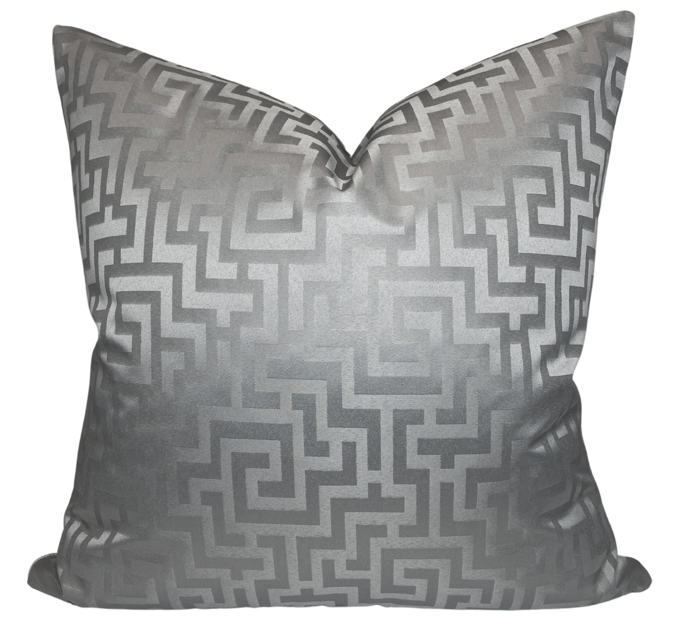 Greek Key Pillow Cover in Silver