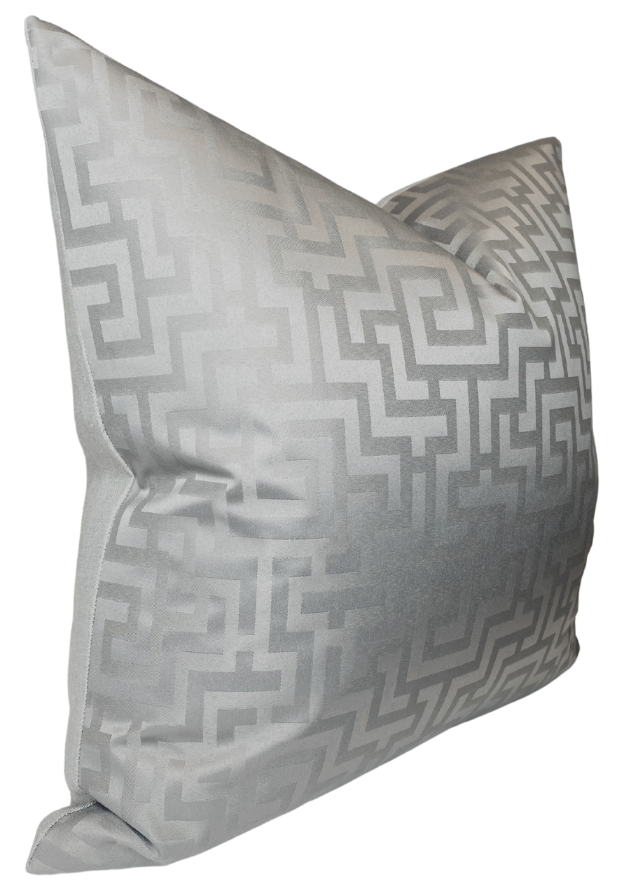 Greek Key Pillow Cover in Silver